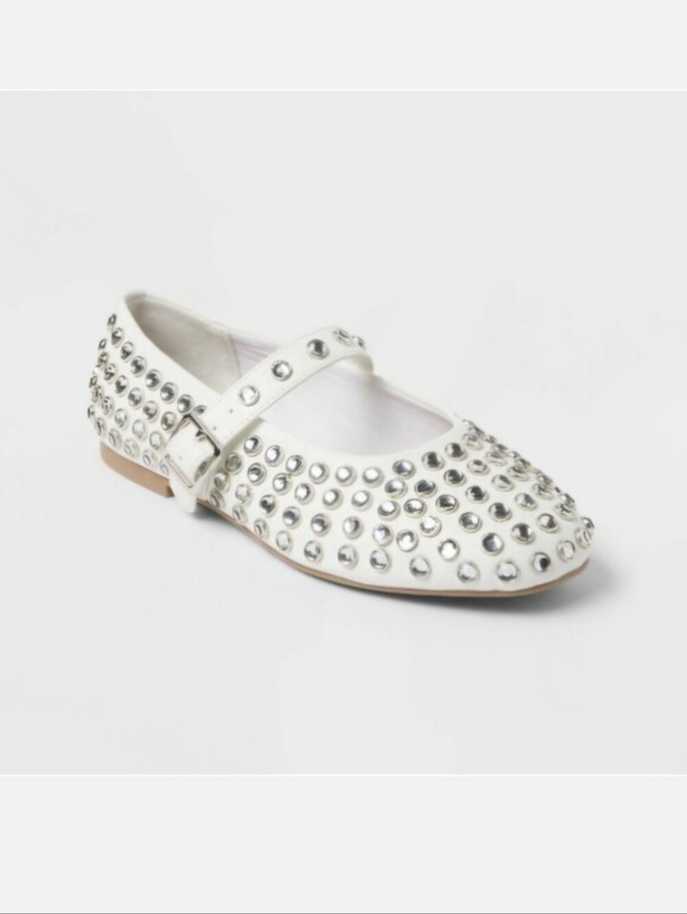 Art Class Girls White Studded Ballet Flats - "Torree"